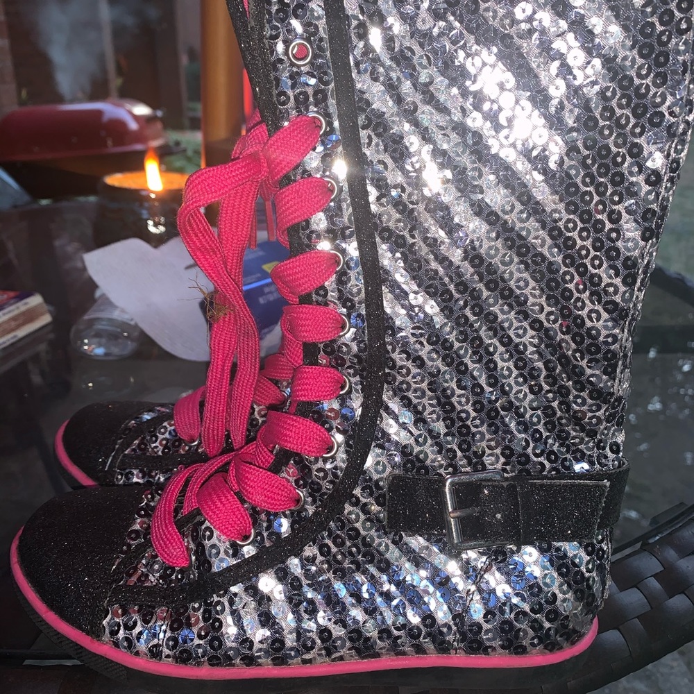 Girls sparkling calf sneakers